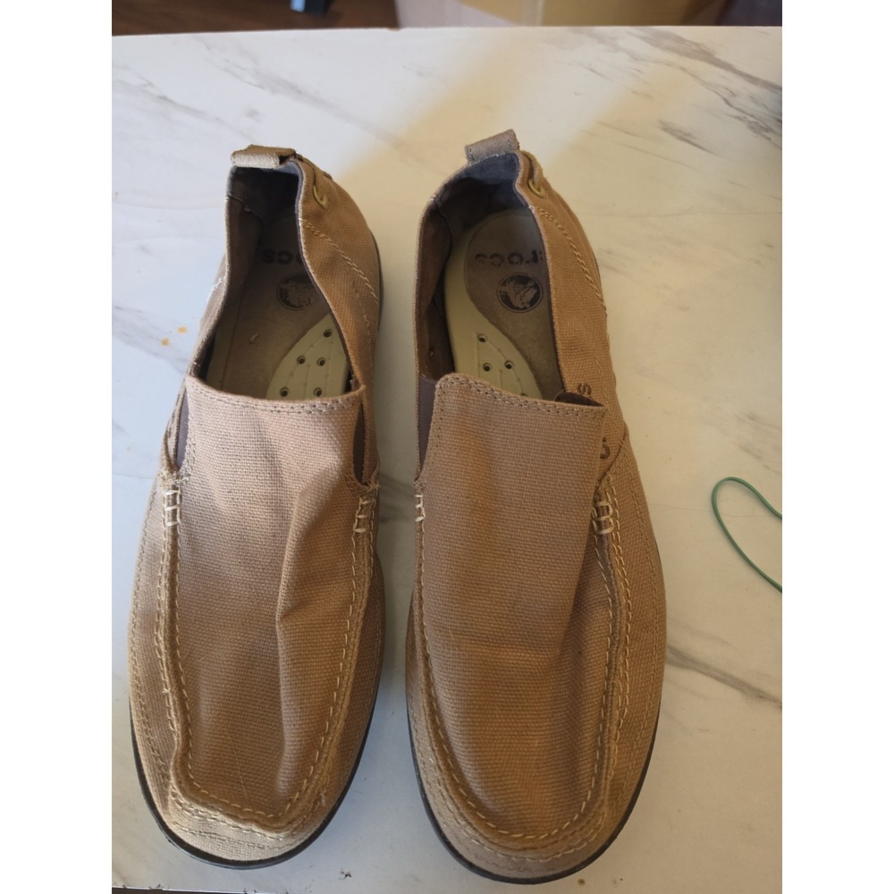 Men's Canvas Crocs Size 12 11270 Khaki